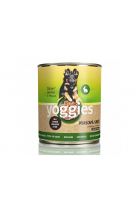 Obrázok pre Yoggies konzerva pre psov s mäsovou zmesou (kurča, bravčové, hovädzie) králikom a hráškom 400g