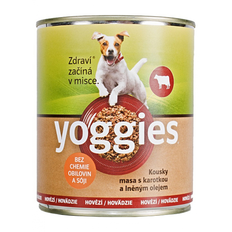Obrázok pre Yoggies hovädzia konzerva pre psov s karotkou a ľanovým olejom 400g