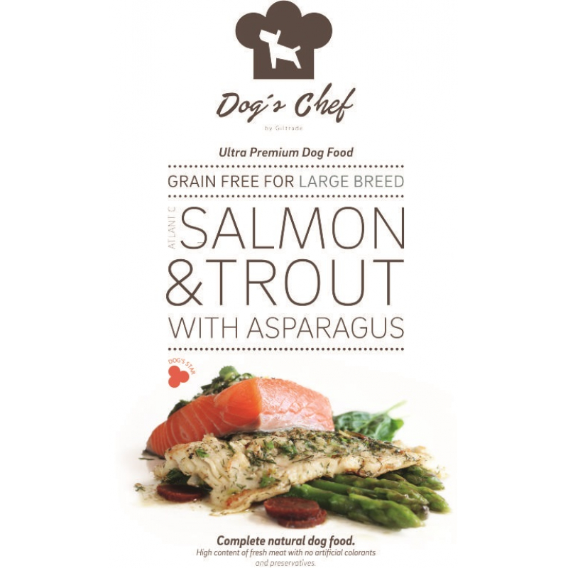 Obrázok pre Dog’s Chef Atlantic Salmon & Trout with Asparagus Large Breed 500g