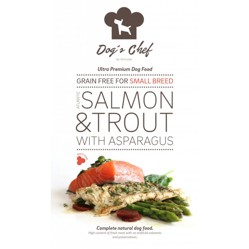 Obrázok pre Dog’s Chef Atlantic Salmon & Trout with Asparagus Small Breed 500g