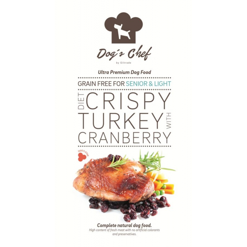 Obrázok pre Dog’s Chef Diet Crispy Turkey with Cranberry Senior&Light 500g