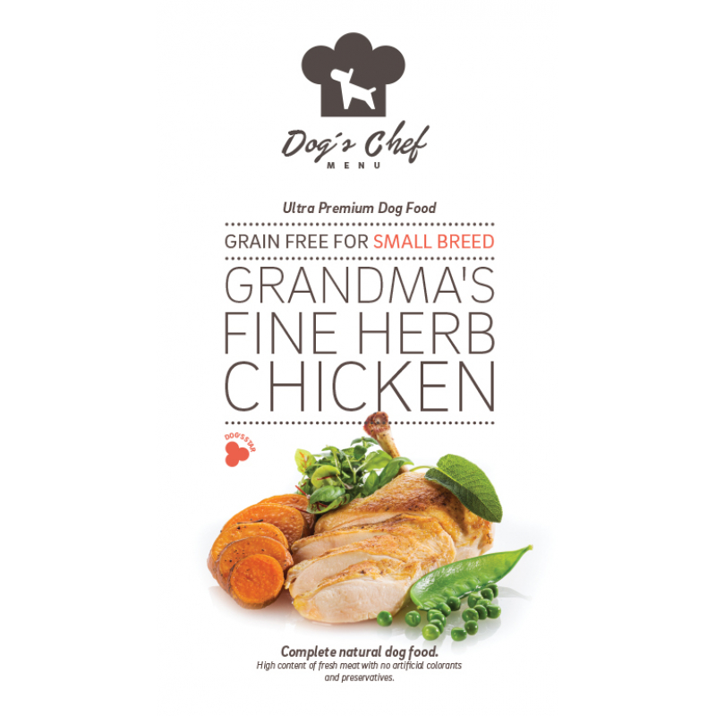 Obrázok pre Dog’s Chef Grandma’s Fine Herb Chicken Small Breed 500g