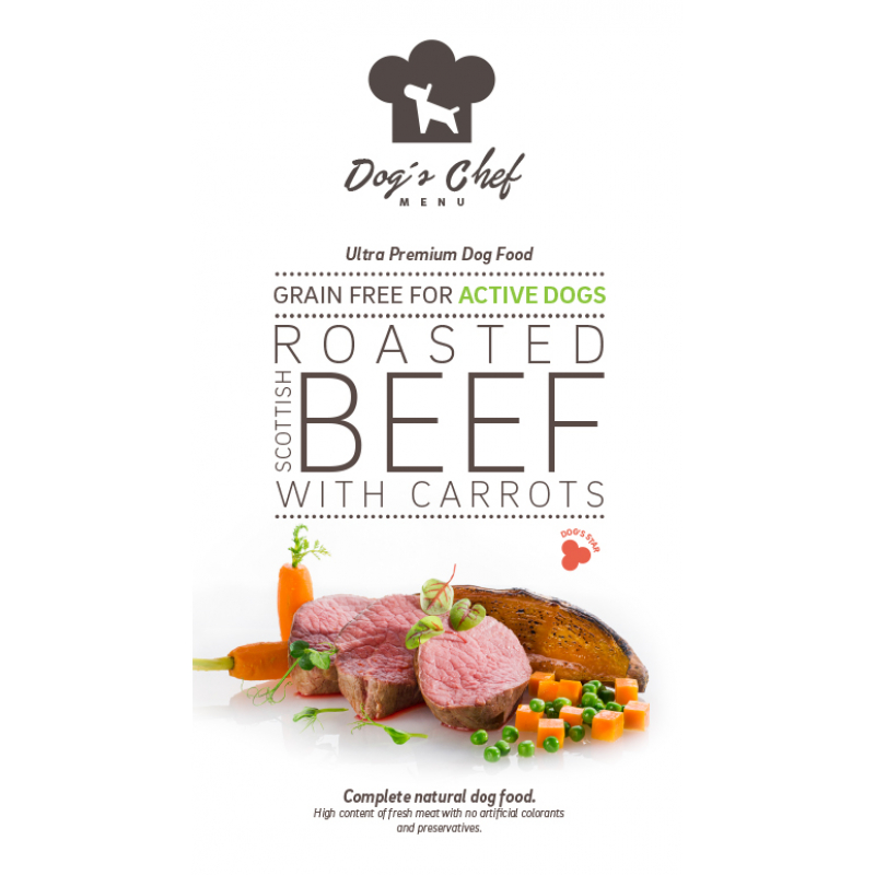 Obrázok pre Dog’s Chef Roasted Scottish Beef with Carrots Active Dogs 2kg