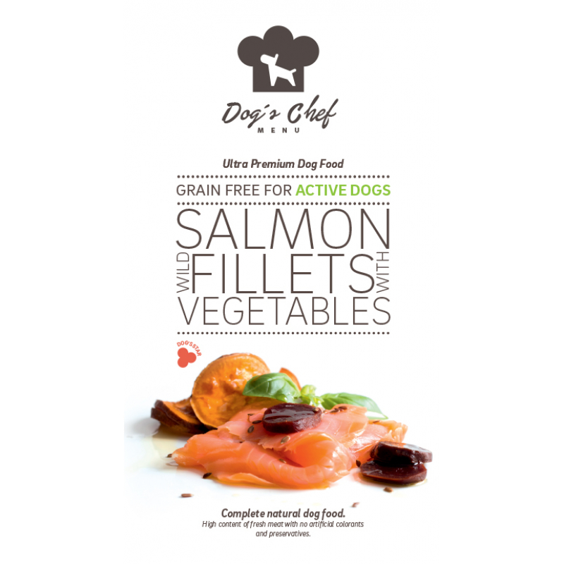 Obrázok pre Dog’s Chef Wild Salmon fillets with Vegetables Active Dogs 12kg