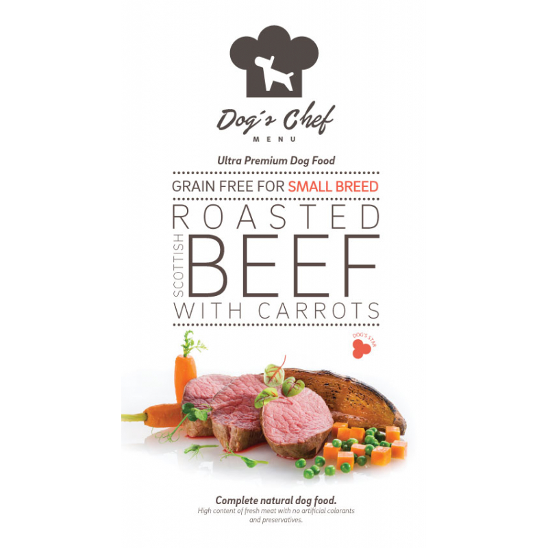 Obrázok pre Dog’s Chef Roasted Scottish Beef with Carrots SMALL BREED ACTIVE DOGS 500g