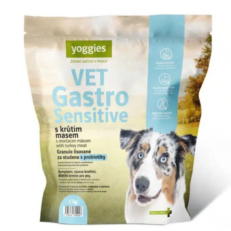 Obrázok pre Yoggisy VET Gastro Sensitive s morčacím mäsom, lisované za studena s probiotikami 2kg